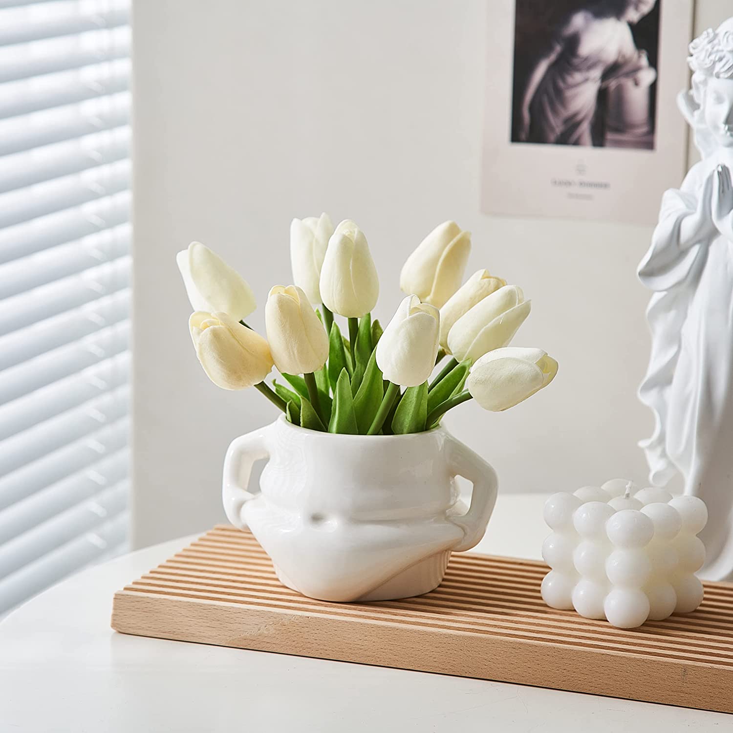 Cute Fat Belly Small Cup Boho Vases Flowers  For Table Centerpiece Decor