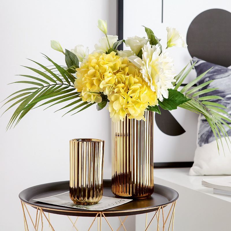 Nordic Luxury Gold Ceramic Flower Vase Decoration For Home Office Wedding Holiday Party and Events Decoration