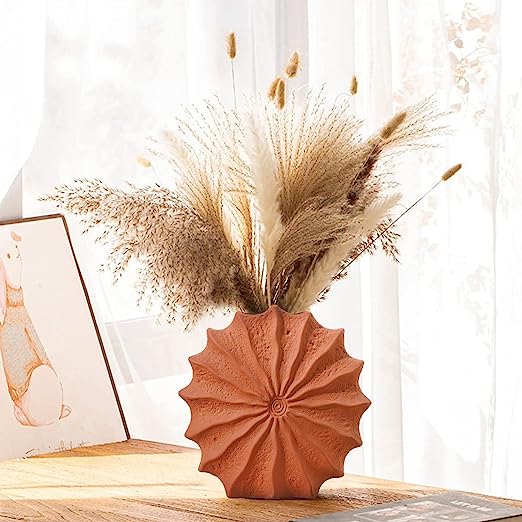 Modern Round Terracotta Vase Set Decor Ceramic vase Boho Rustic Vintage Table Centerpieces for Living Room