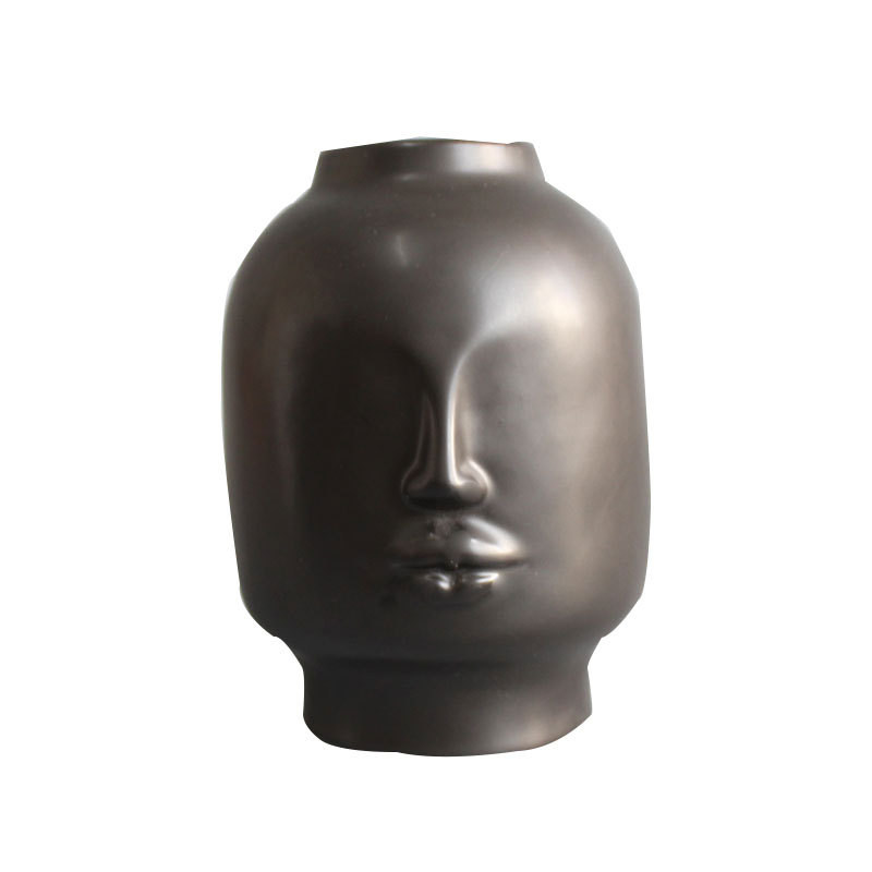 Face lip shape vase Small office/home office art vase decoration ceramic body vase ideal bookshelf decoration, modern farmhouse table decoration