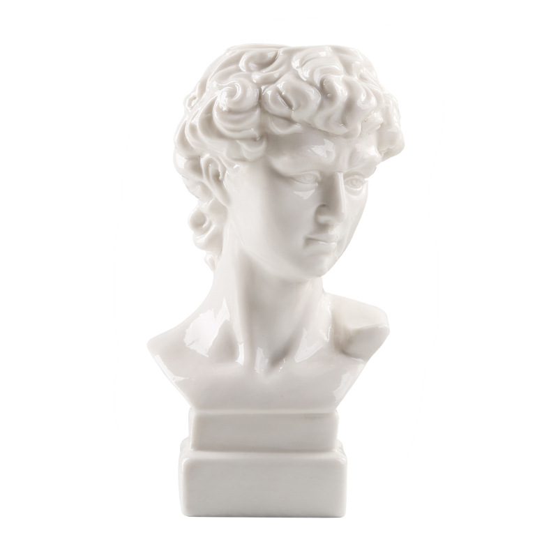 Facial vase, vase desktop decoration, ceramic body vase rack decoration, modern farmhouse table decoration, small cute vase bookshelf decoration, head vase