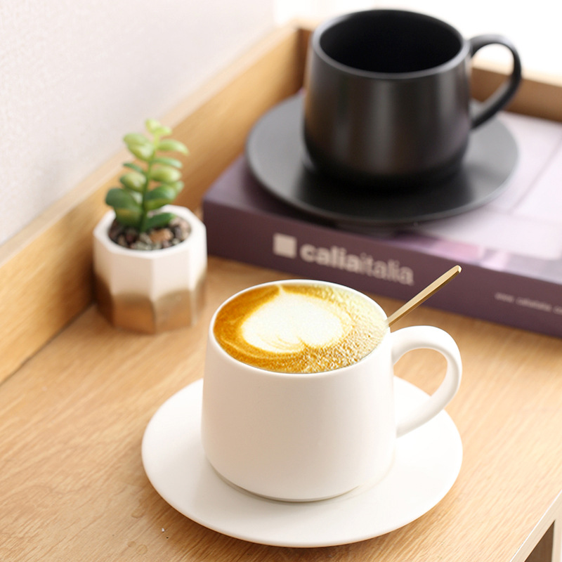 Porcelain Coffee Mugs  Cups with Handle for Hot or Cold Drinks like Cocoa, Milk, Tea or Water - Smooth Ceramic with Modern Design