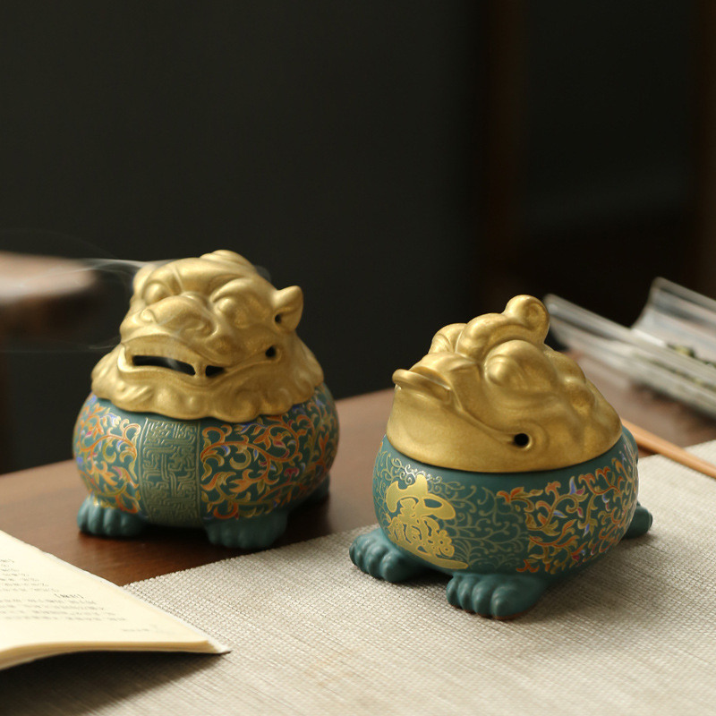 Incense burner, sage cone coil incense, hand-made cicada ceramic backflow incense burner, Aromatherapy decoration, cool home bedroom Zen decoration, meditation accessories and yoga gifts