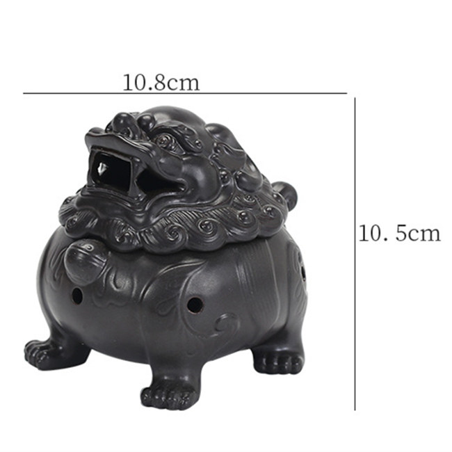Pixiu Incense Burner for sage/Cones/Coil Incense, Handicraft Qilin Ceramic backflow Incense Burner, Aromatherapy Ornament Cool Home bedroome Zen Decor, Gifts for Meditation Accessories & Yoga