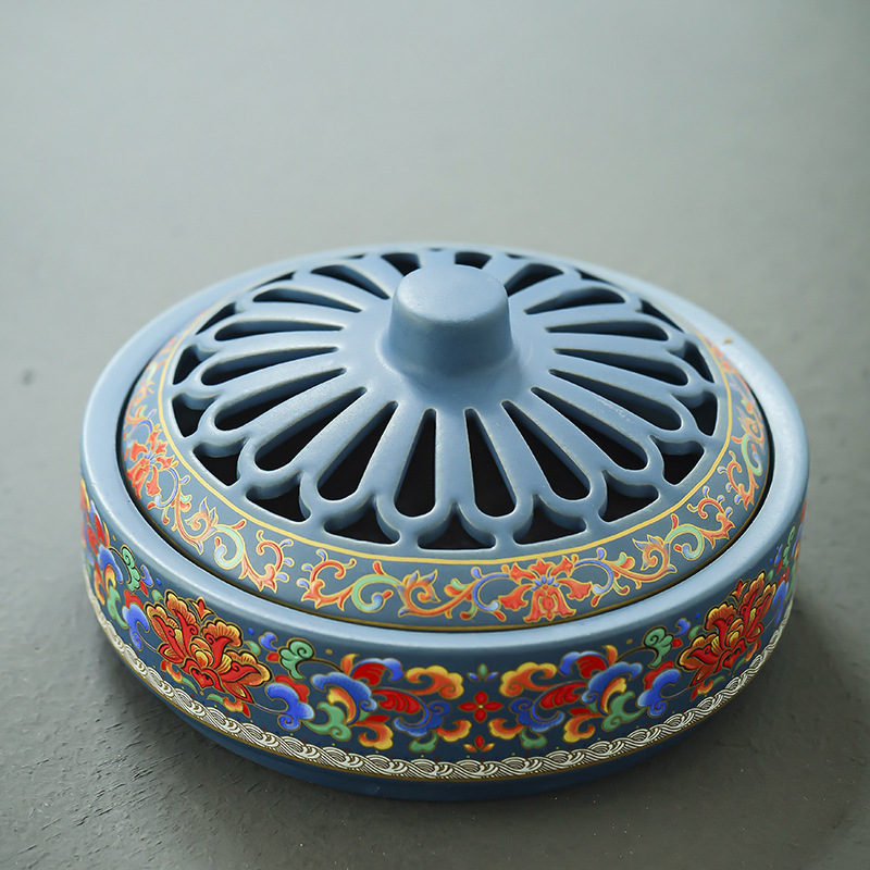 Incense Burners High-Grade Hand-Painted Enamel Ceramic Incense Burner Zen Tea Table Decoration Incense Holder Incense Holders Backflow