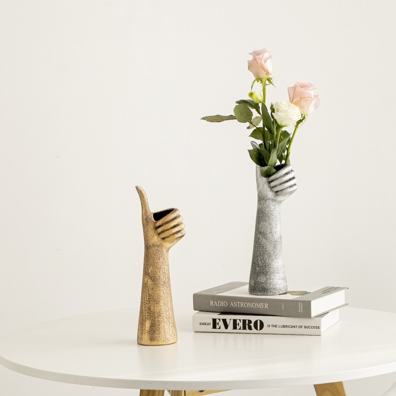 Simple Thumb Ceramic Flower Ware Creative Home Dry Flower Insertion Water Culture Vase Home Decoration Ornaments