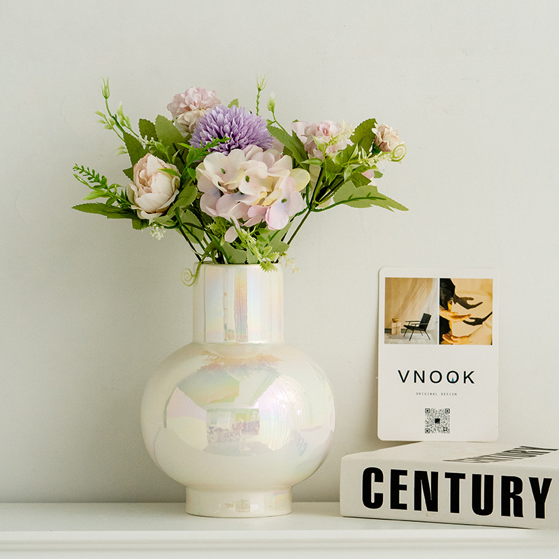 Nordic Dream Light Luxury Ceramic Decoration Dry Flower Aquaculture Flower Vase Home Living Room Dining Table Vase Decoration