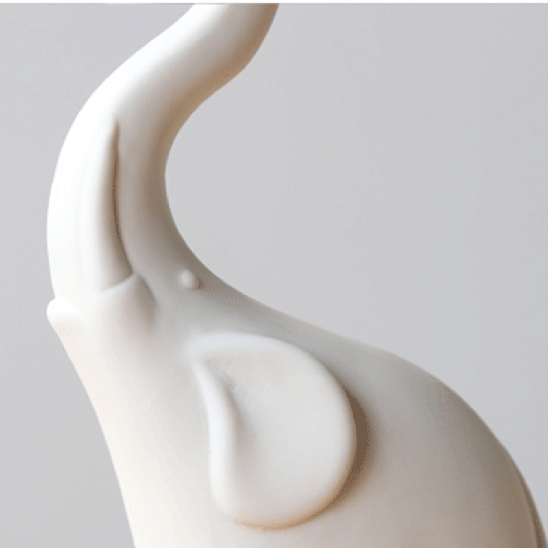 Ceramic Elephant Figurine Home Decor White Porcelain Elephant Statue Sculpture Modern Art Ornament for Desktop Bookshelf Study Home Office Hotel Decoration