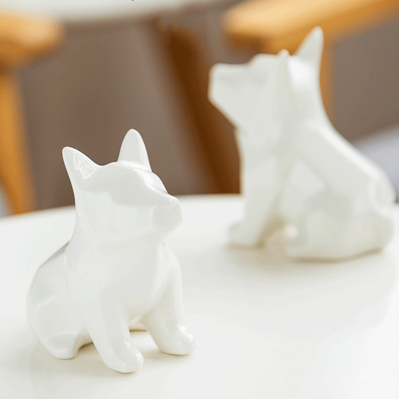 Statue French dog Sculpture Home Decor Modern Collectible Figurines Art Dog Statue dog Figurines Crafts Living Room Desktop Decoration