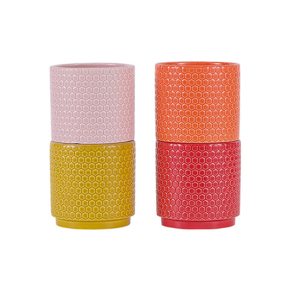 Ceramic Plant Pots Indoor - Garden Planter Pot - Modern Flower Pot with Drainage Hole for Home & Office Décor