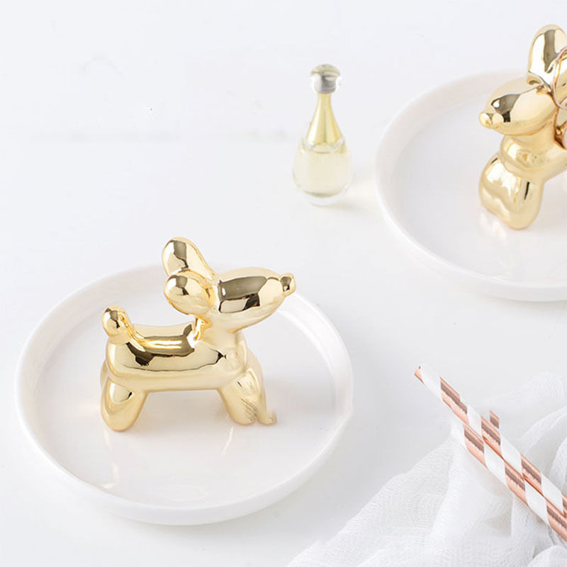 Luxury Porcelain Adorable Dog Ring Holder, Ceramic Jewelry Tray, Bracelets Plate, Dessert Dish - Perfect for Holding Small Jewelries, Rings, Necklaces, Earrings, Bracelets, Trinket etc.