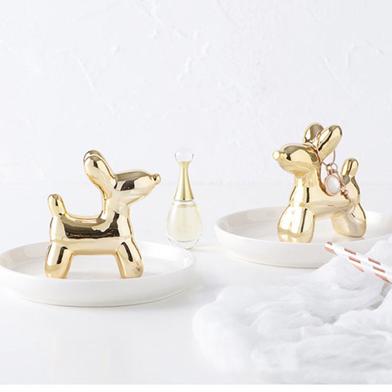 Luxury Porcelain Adorable Dog Ring Holder, Ceramic Jewelry Tray, Bracelets Plate, Dessert Dish - Perfect for Holding Small Jewelries, Rings, Necklaces, Earrings, Bracelets, Trinket etc.