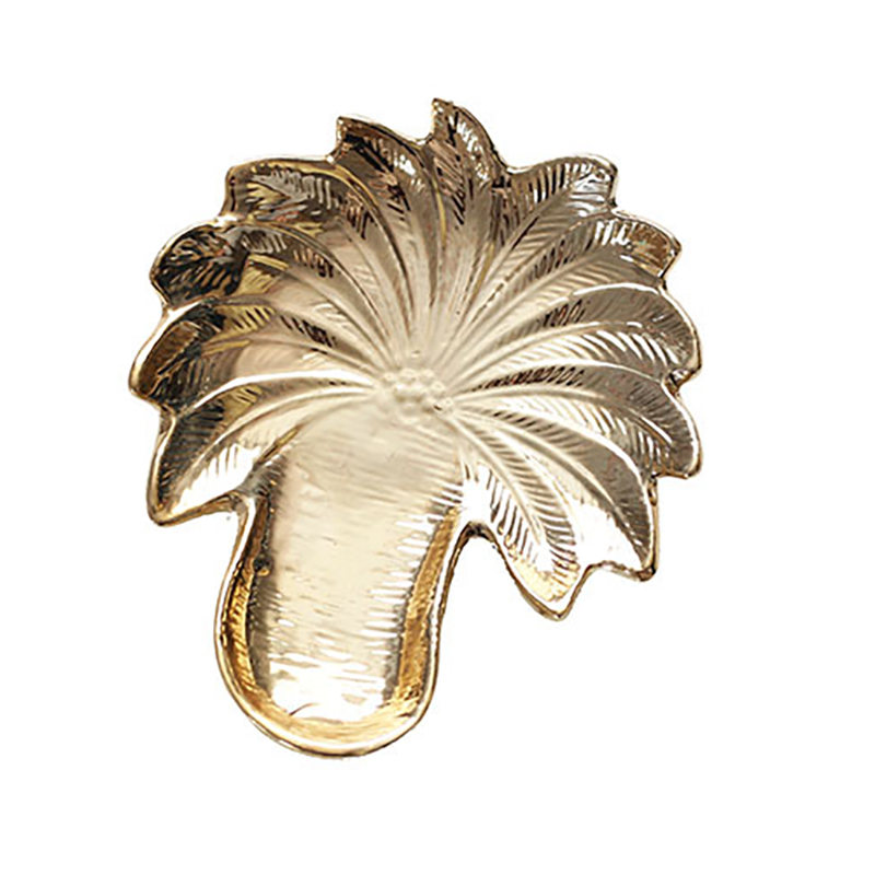 Ceramic Jewelry Dish Tray Golden Small Leaf Shape Jewelry Dish Ring Holder Candy Plate Organizer for Bracelet Earrings Necklace