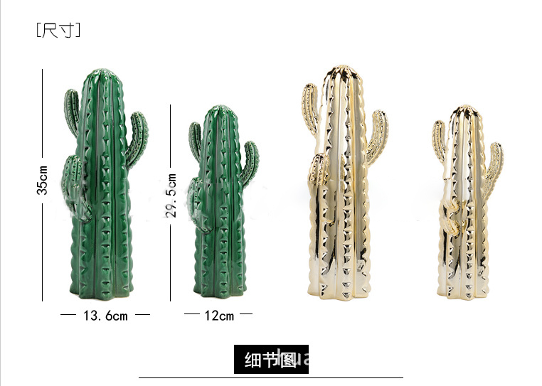 Olive & Gold Cactus Ring Holder Small Ceramic Cactus Ring Holder Porcelain Cactus Ring Display Decorations for Birthday Wedding Festival Gifts