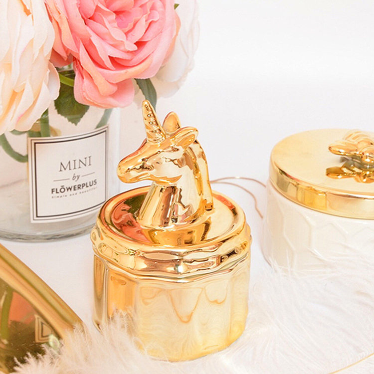 Unicorn Jewelry Box Table Trays Decorative Decor Jewelry Box for Necklace Travel Jewelry Box Necklace Organizer Case Ceramic Holder Ceramic Ear Stud Box Festival Gift